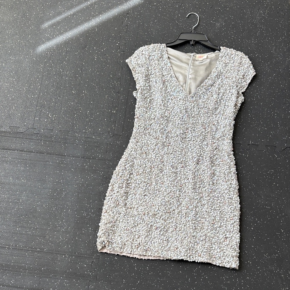 Parker Silver Textured Mini Dress